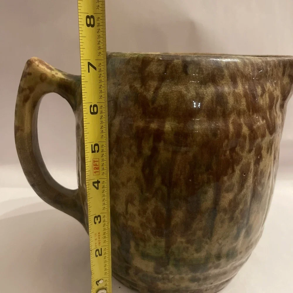 Large Vintage Studio Made Water Pitcher‎ Earth Tones